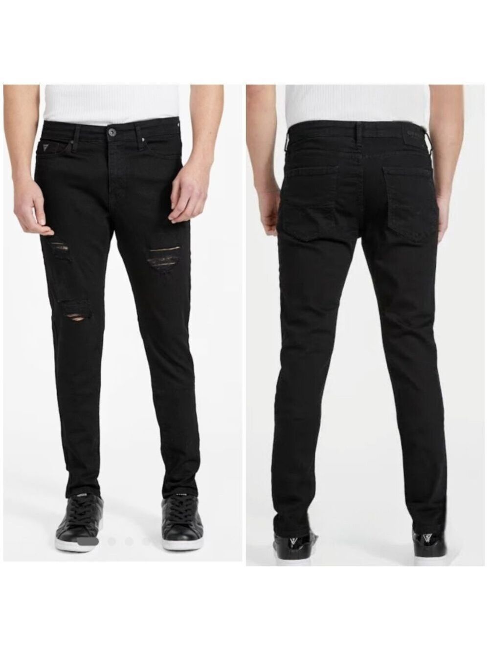 MEN'S GUESS BLACK AVALON MODERN SKINNY JEANS SIZE 32 LIKE NEW